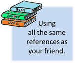 Using all the same references as your friend