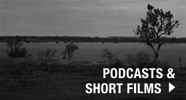 Podcasts and short films, image from Patrick Sullivan's podcast with white writing over the top