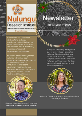 Front page of Newsletter, December 2022