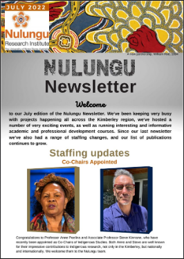Front page of Newsletter, July 2022
