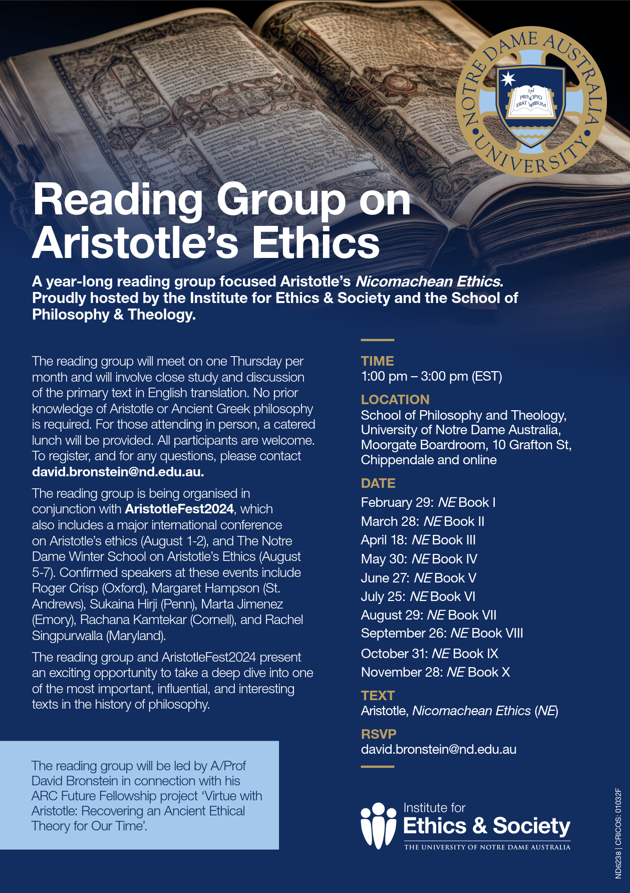 Reading Group on Aristotle's Ethics 2024