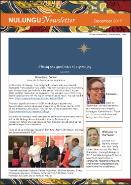 Front page of Newsletter, December 2017